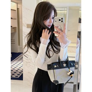 内搭T恤女修身 百搭收腰显瘦长袖 正肩V领打底衫 RUBBIT妥妥纸片人