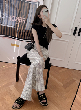 RUBBIT夏日新品 自带空调感 简约亚麻直筒休闲西装裤百搭阔腿长裤