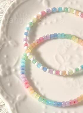 ChangGe Studio 彩虹波波~小红书同款夏日糖果串珠手链女防猫眼爆
