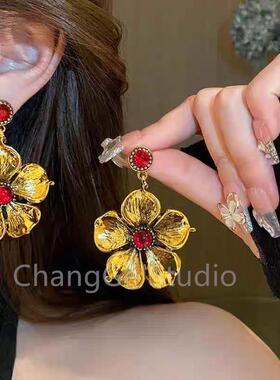 ChangGe Studio 中古vintage复古耳环 轻奢小众高级感耳钉法式时