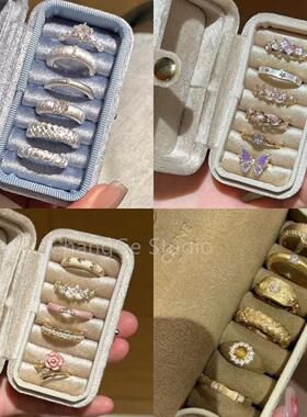 ChangGe Studio 古法复古戒指女百搭时尚叠戴气质个性微镶指环ins