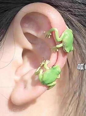 ChangGe Studio 欧美风新款青蛙耳环女跨境个性可爱动物耳钉复古