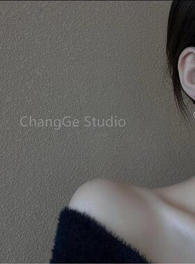 ChangGe Studio 新款s925法式复古巴洛克蝴蝶结耳环潮女气质网红