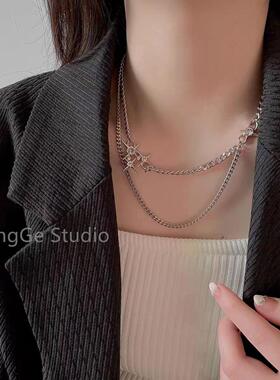 ChangGe Studio 简约高级芒星锆石双层叠戴项链女2025年新款潮甜