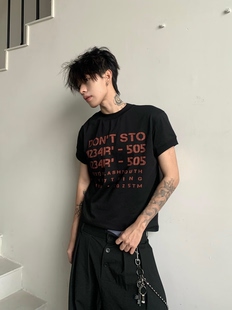 美式 圆领半袖 复古夏季 T恤男女休闲短款 潮 索罗娜凉感短袖 Uekk