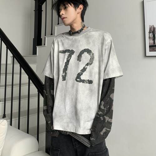Uekk刀割Cleanfit迷彩做旧假两件