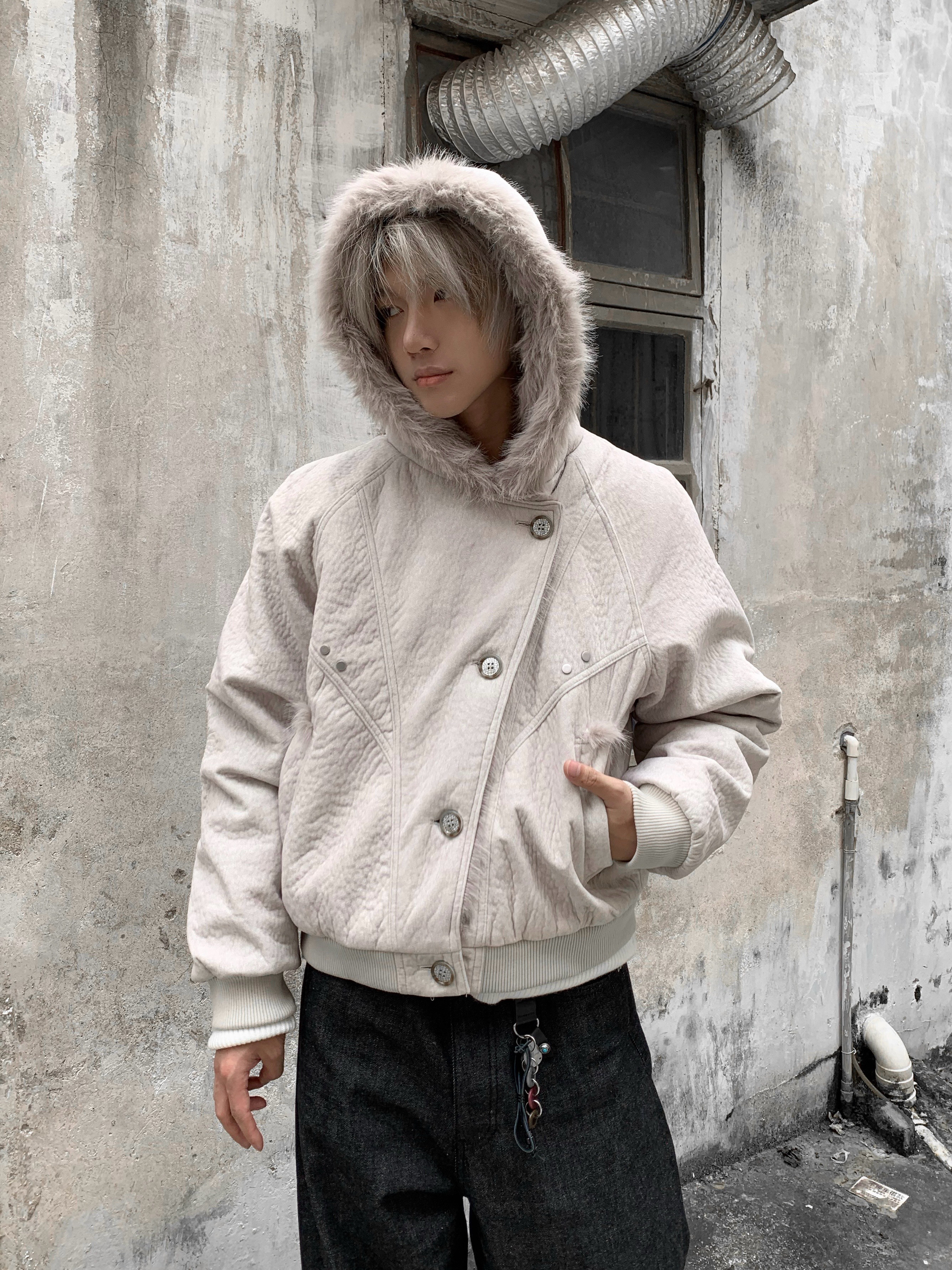 云朵绒短款座山雕加厚加绒棉服男