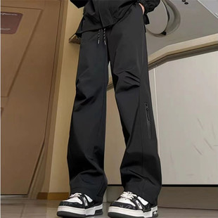 街痞帅直筒休闲长裤 防水冲锋裤 子登山裤 潮流拉链防水裤 潮流 子秋季