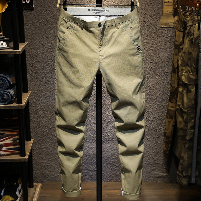 夏季卡其色新款休闲裤男士修身小脚韩版潮流瘦腿青年潮牌2019薄款在类目 男装, 休闲裤中 - 来自Buy2taobao.com提供专业的淘宝代购服务