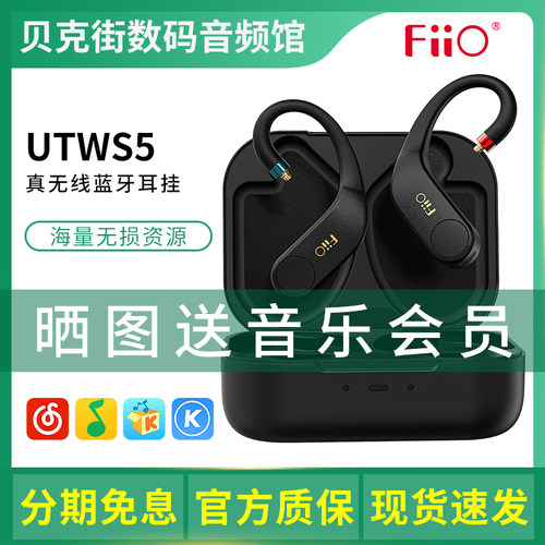 FiiO/飞傲 UTWS5真无线蓝牙耳挂运动通话耳放耳机升级线MMCX/0.78