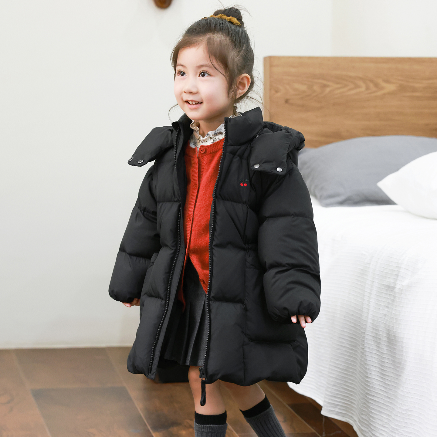 女童羽绒服中长款2025冬季新款加厚宝宝羽绒服中小童装外套4102