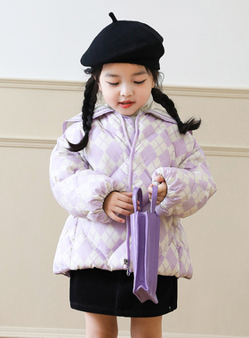 女童羽绒服短款2024冬季新款宝宝羽绒服小童装保暖90绒外套23207