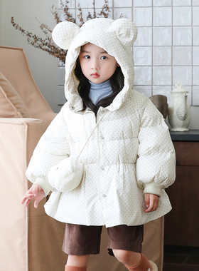 宝宝羽绒服中长款2024冬季新款裙型女童羽绒服加厚小童装23116