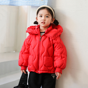 90绒冬季 新款 8岁 儿童宝宝羽绒服连帽加厚女童羽绒服小童装
