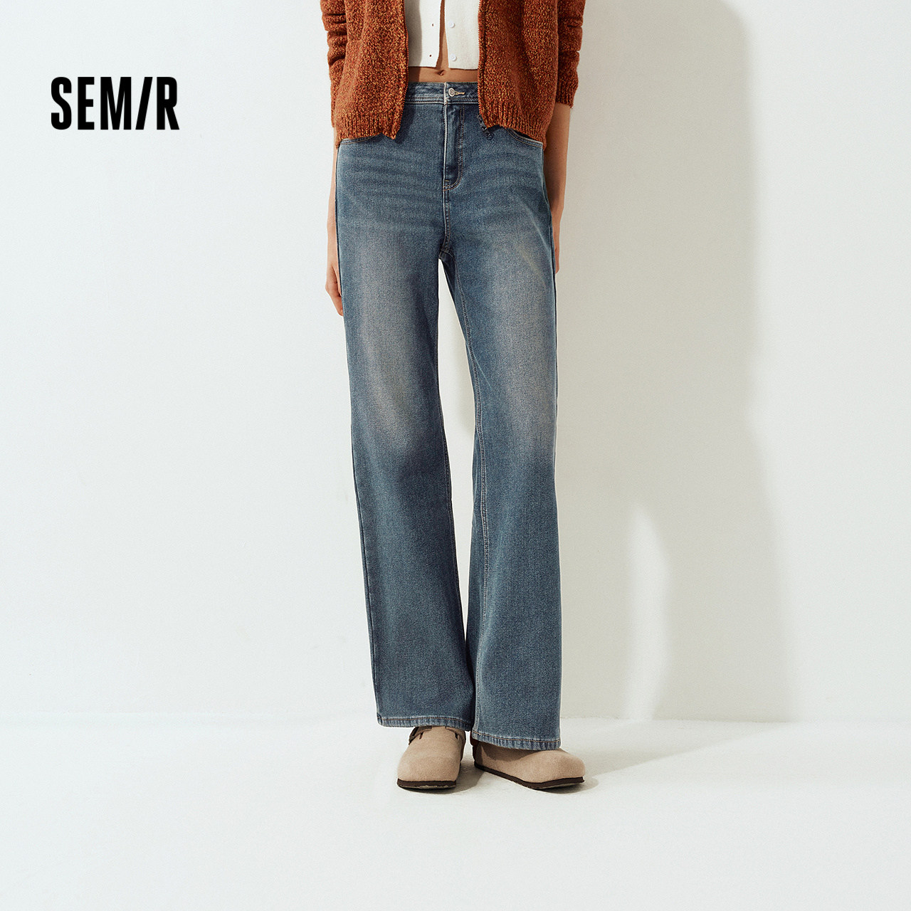 森柔|森马牛仔裤女冬季保暖加绒弹力长裤2025新款港风时尚喇叭裤,女装/女士精品,牛仔裤,淘宝优惠券,粉丝福利购,淘宝优惠卷