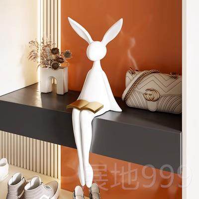高档轻奢高档黑兔子姿摆客厅件玄关书坐房电视柜柜酒背景墙桌面装,家居饰品,装饰摆件,淘宝优惠券,粉丝福利购,淘宝优惠卷