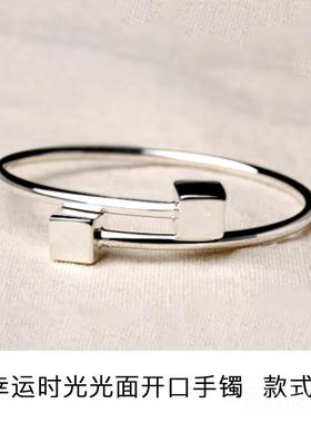 高档银工坊典999银手镯纯银女竹节开众口银镯小个性首饰送友女送