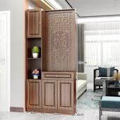 高档新中式 柜置 屏风断柜高隔档实木挡客厅玄关柜入户进门遮物架鞋