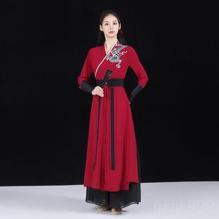 高档雪龙吟舞蹈演出服同太极剑服练功装服艺考表演打鼓服男女款武