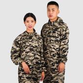 高档反光条体工作服机修春秋女耐磨藏蓝色通用连防护套装 带男帽透