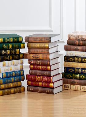 高档假装书仿真红书古饰品摆件酒架客厅办公室欧式复摆设书房道具