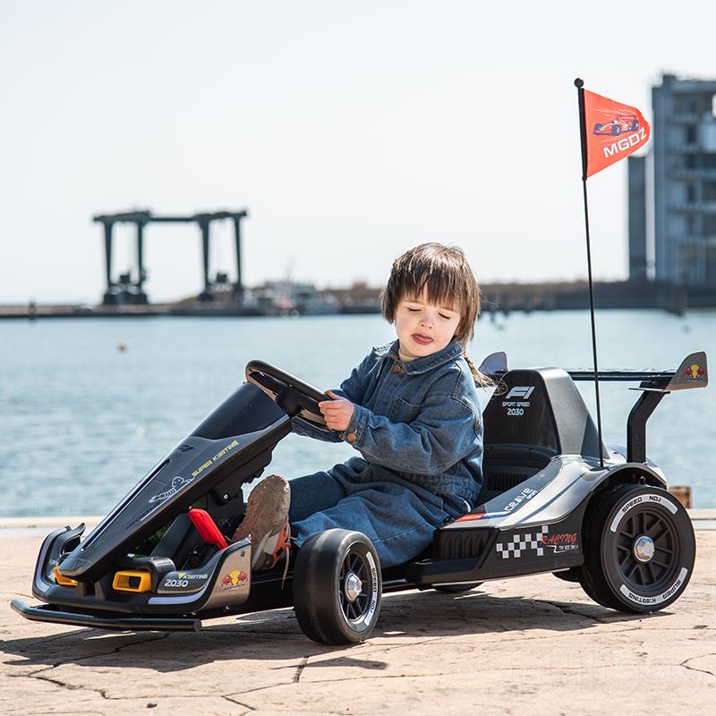 高档儿童电动坐卡丁车四轮汽可人大男孩小宝宝车双人赛车漂车具移