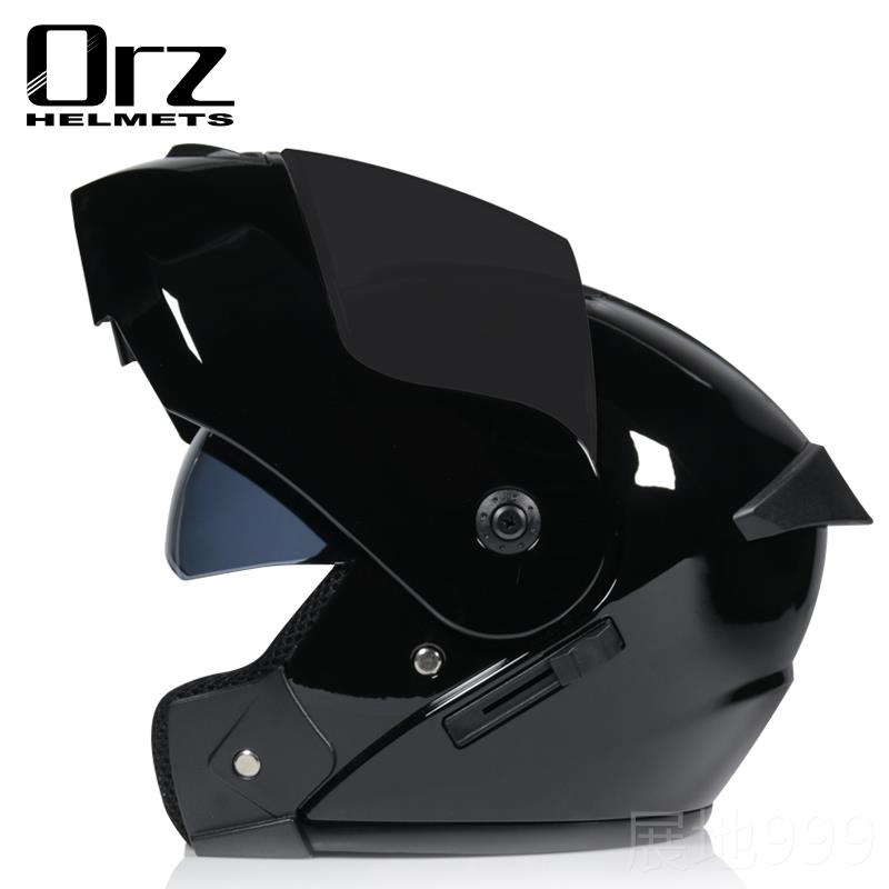 高档美德电动车跑盔冬双镜揭季面头盔片男女四季全踏板车帽蓝牙耳