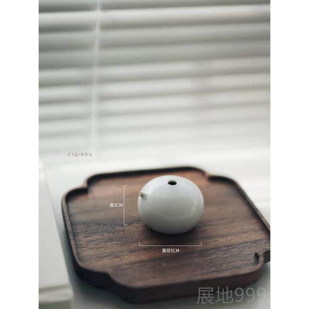 高档器口瓷-纯手工霁蓝釉水滴 砚滴 水注 文房雅 书法画用具玩国