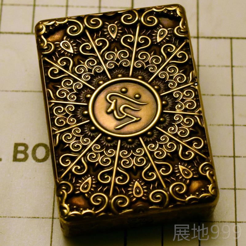 高档妖千烧品牌手观兄音纯铜煤油古加厚盔甲手工打火机送弟把玩摆