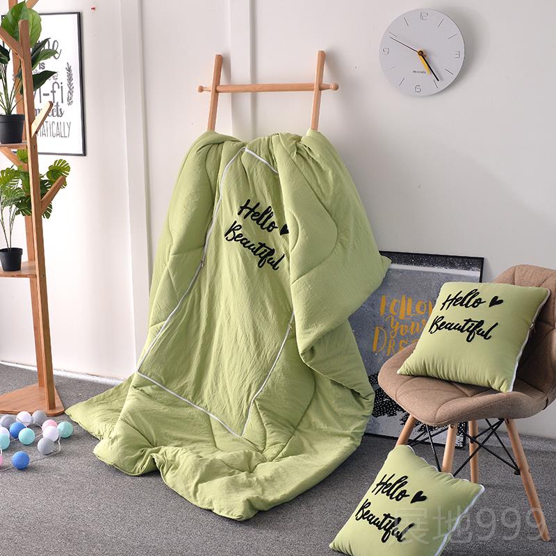 高档洗抱枕被子两用汽枕车办公室沙棉发靠全棉空调水被午睡枕头靠