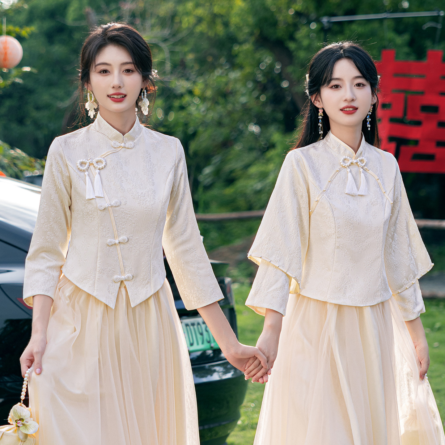 新中式伴娘服女2026新款姐妹团大码胖mm礼服高级感伴娘裙平时可穿