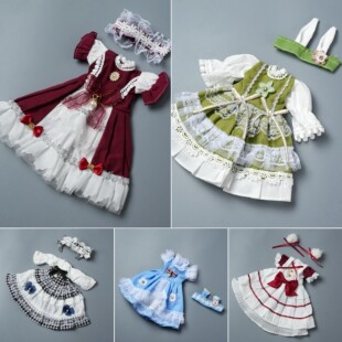 【白菜价】30厘米6分bjd裙子鬼妈妈娃衣换装洛丽塔公主可爱连衣裙