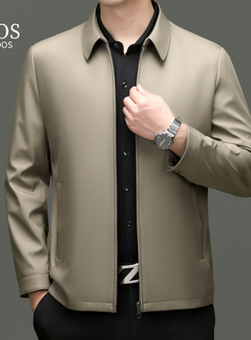 NYKBOOS专柜品牌中年爸爸装翻领夹克外套2025春秋新款商务休闲男