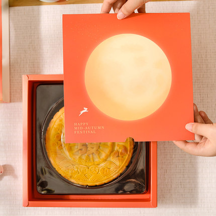 2025大月饼包装盒单个包装一斤500克广式高档手提盒子中秋礼盒空