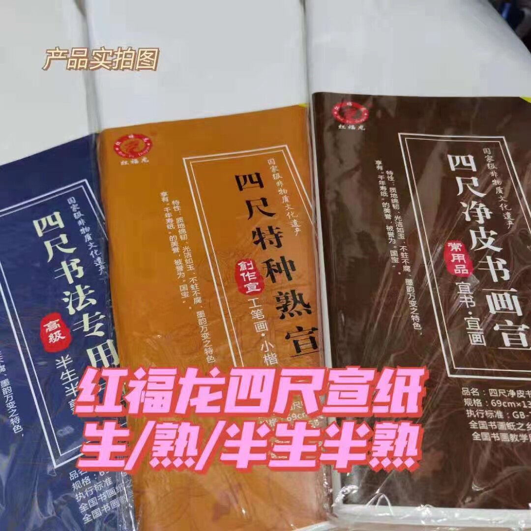 生宣纸10张书法绘画专用生熟宣半生半熟作品纸国画工笔画初学练习