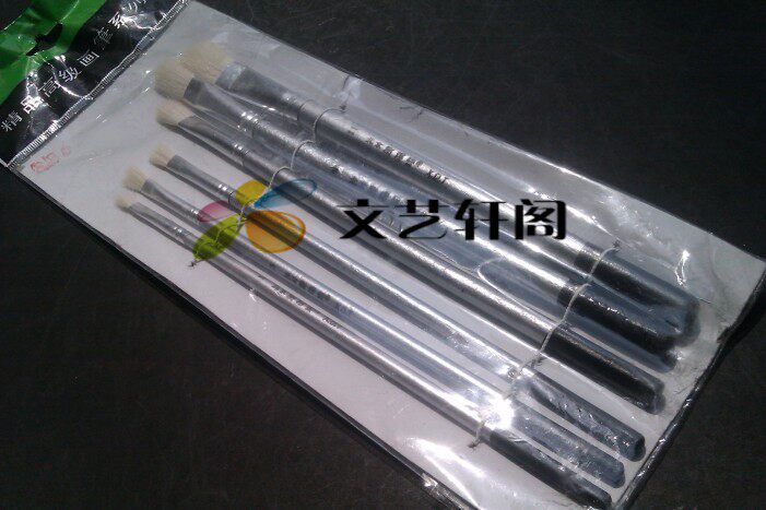 羊毛笔刷套装水彩笔 普通水粉画笔 排笔 儿童练习绘画用笔一套6支