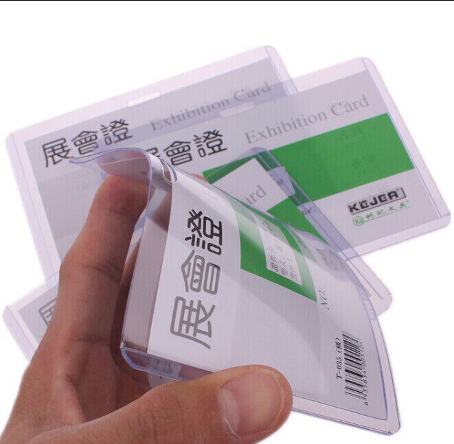 科记T-035工作证套A7硬胶卡套工作牌10个/包 展会证胸牌横式 竖式