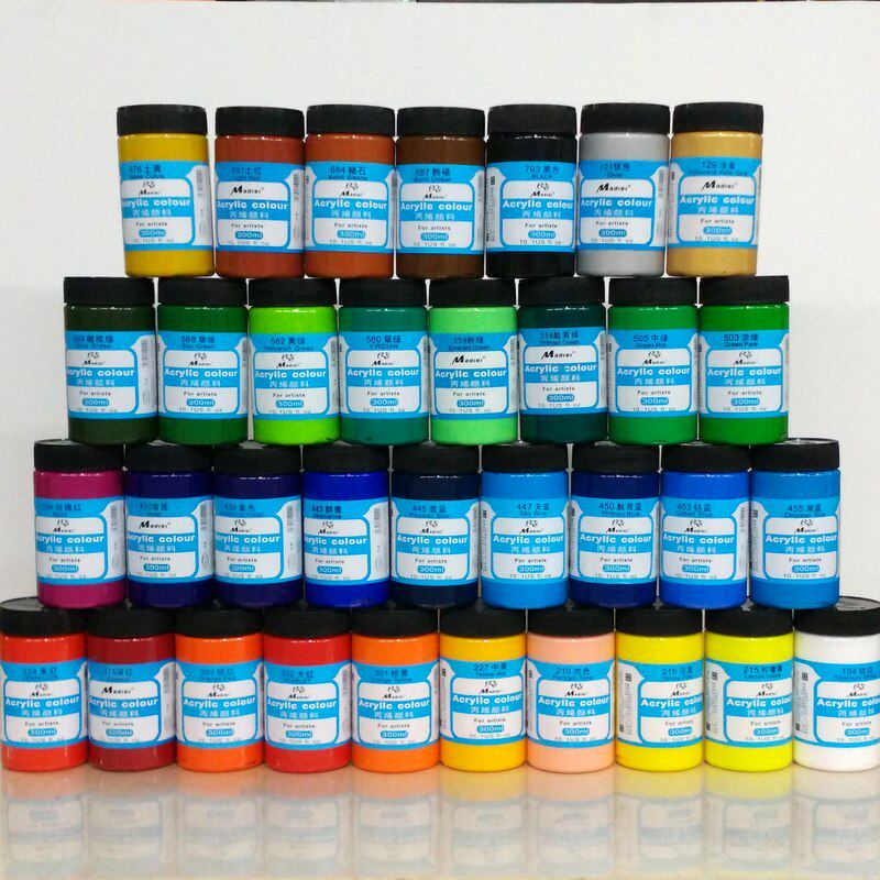 马蒂斯丙烯颜料300ml防水防掉色户外墙绘diy手绘纺织涂鸦大瓶