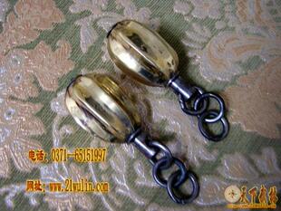 传统武术器械：中国奇门兵器 流星锤--实心纯铜铁轴