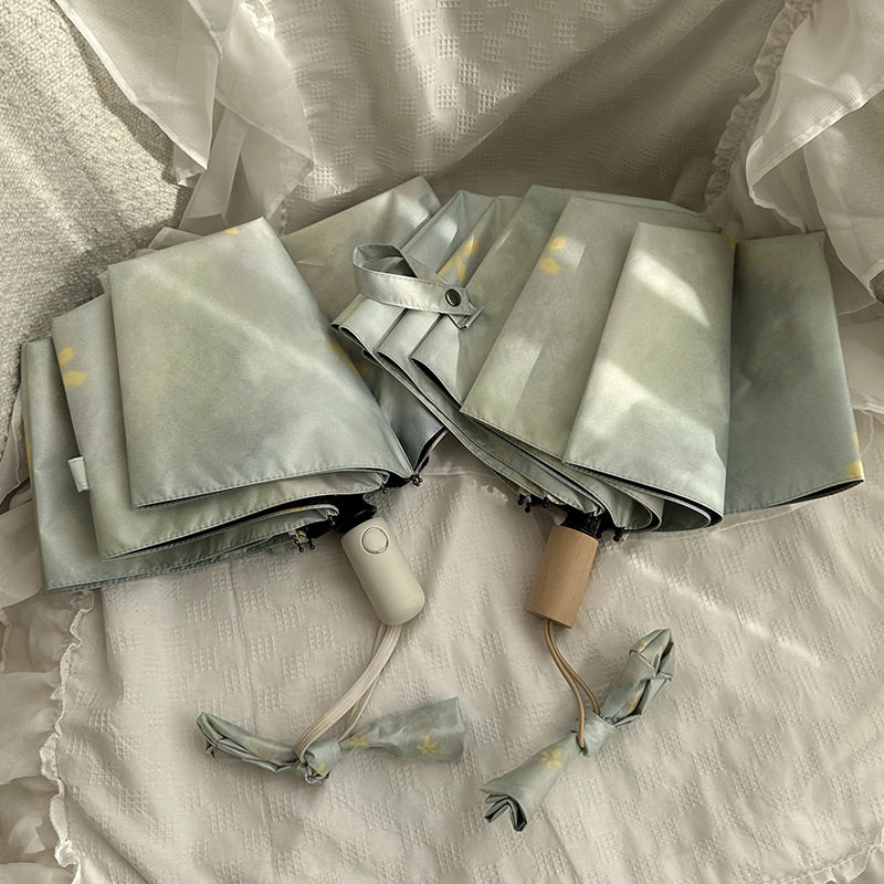 森系渐变全自动雨伞女晴雨两用高颜值防晒防紫外线遮阳太阳伞折叠,居家日用,伞,淘宝优惠券,粉丝福利购,淘宝优惠卷