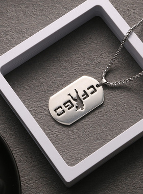 跨境游戏周边CS反恐精英标志项链圆形吊牌嘻哈街舞配饰毛衣链