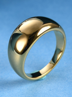 跨境热卖铸造不锈钢10MM椭圆戒指可激光时尚男女百搭指环简约