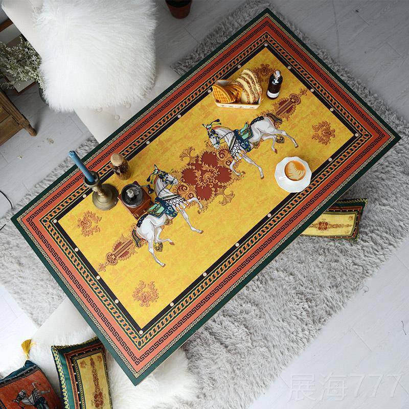 高档复古茶台几垫布餐桌防桌油防水防烫书桌布皮革桌垫轻感奢高级