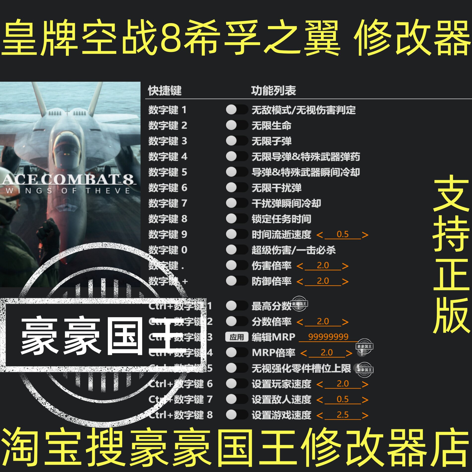 皇牌空战8希孚之翼修改器空战奇兵steam正版科技单人辅助不含游戏