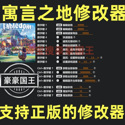 Steam寓言之地超级修改器