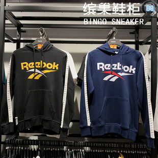 缤果鞋柜锐步Reebok男子串标加绒连帽卫衣套头衫FL5475-EB3636