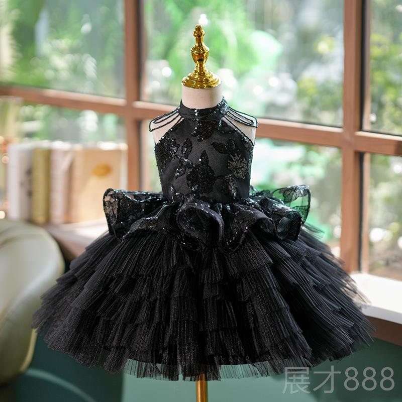正品女童晚礼服公裙本风轻奢主出小众高端儿赫童走秀钢琴演奏演服图片