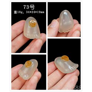 正品小号纯天红然玛瑙石知足常乐脚丫手把玩件原士男随身黄玉髓把