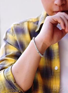 正品罗泰老银匠复999纯银森系族古手镯男女款情士侣民风礼物足银