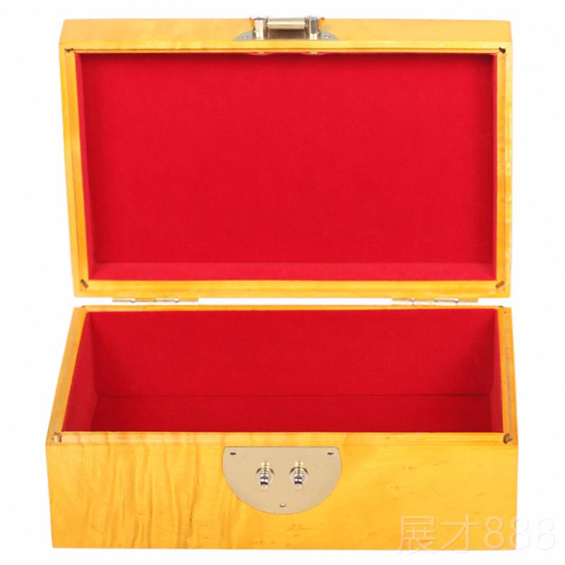 正品金丝楠木首饰盒带锁炼耳环珠宝收盒红木质高档便小捷精致项覆